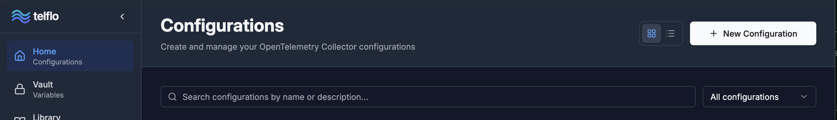 Home page view