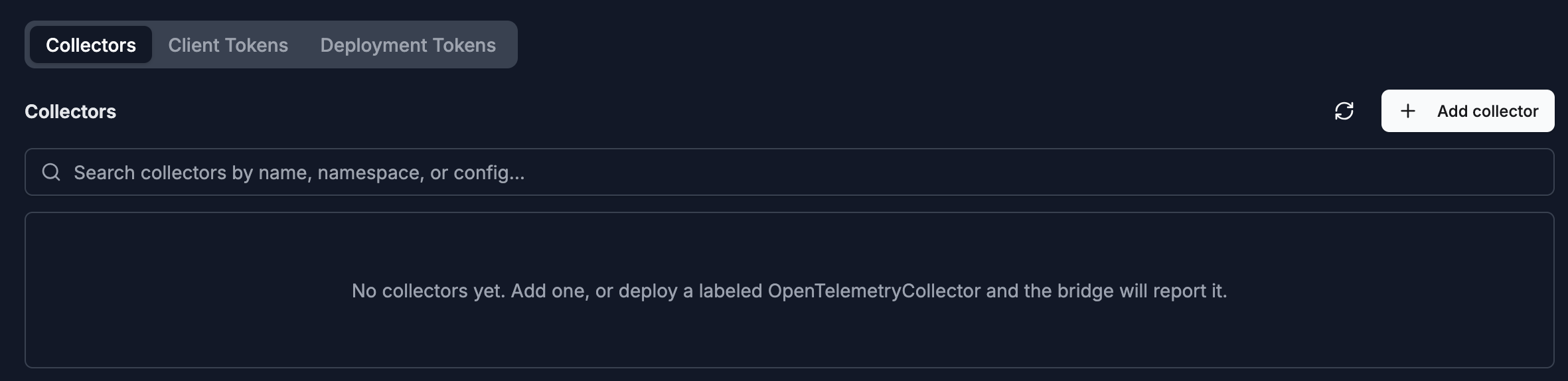 Create configuration dialog